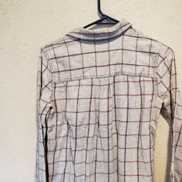 Madewell Size S Ex-Boyfriend Flannel Plaid Button Down Shirt Relaxed Fit - Picture 6 of 10